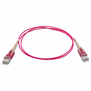 Патч-корд оптический дуплексный, LC-LC, Uniboot Pull-tab, OM4, LSZH, розовый